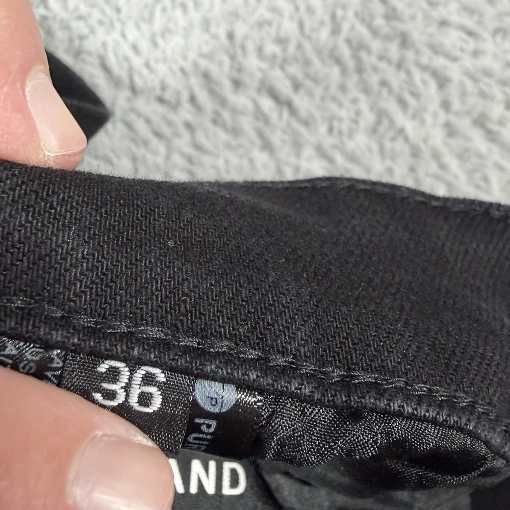 Purple Brand Black Jeans Mens 36x30 P001 Skinny Stretch Lycra